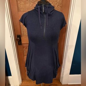Kenzie || Zippered Collar Dress with Pockets || Navy Blue || Size Small